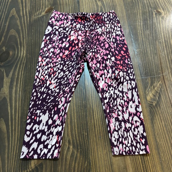 Fila Pants - FILA SPORT Womens Large Patterned Capri Leggings Pink Purple Stretch Activewear